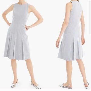 J.Crew striped pleated dress